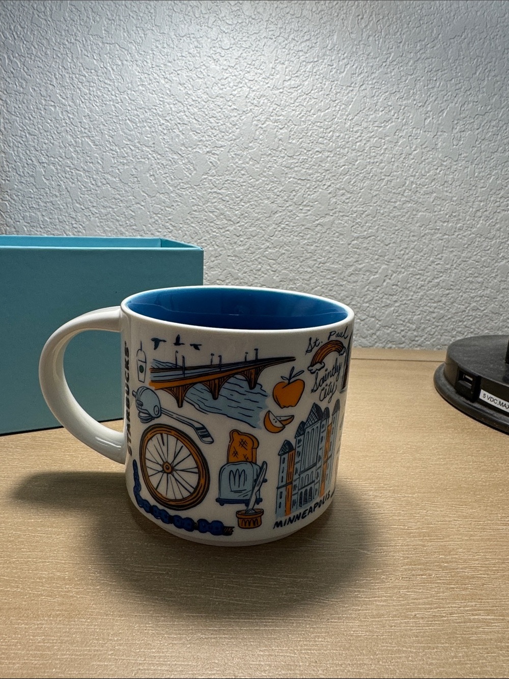 Starbucks Twin Cities Illustrated White Blue and Orange City Mug - Picture 4 of 7